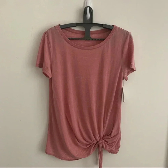 NWOT Caslon  T-Shirt, Women's Size Small, Pink Short Sleeve Front  Tie Knot - Picture 2 of 7